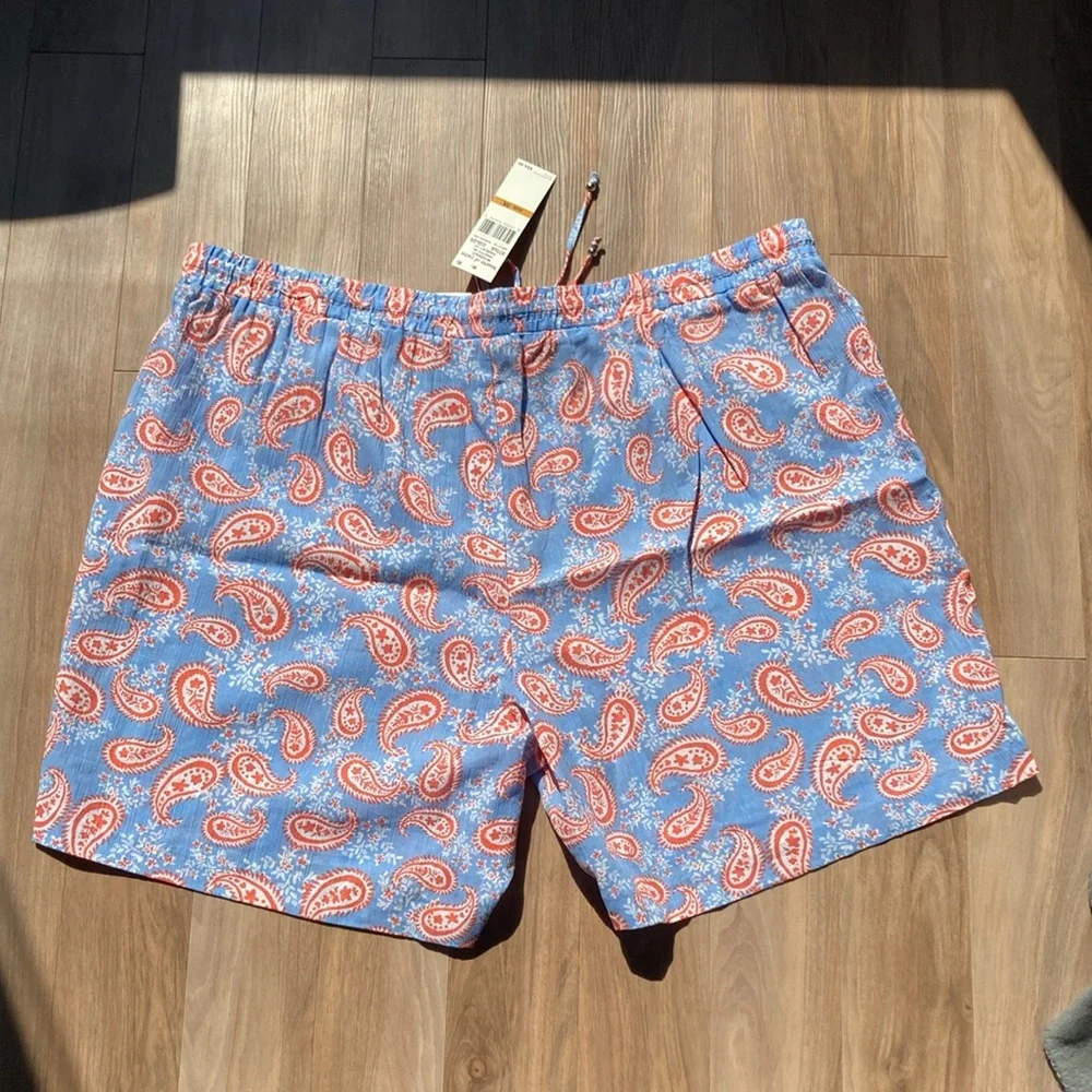 Hearts of Palm short paisley floral print pull on short cotton casual boho 3X